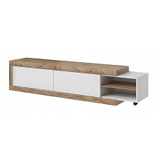 Тумба ТВ раздвижная SINTRA (Дуб Самдал/Белый глянец) 24BSKS40