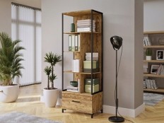 წიგნის კარადა უჯრით KAMMY (Appenzeller/Black) 24ABKZ88