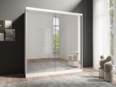 მოცურების კარადები LONDON LUX სარკეებით (თეთრი/სარკე) Helvetia