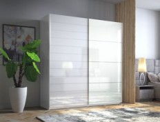 მოცურების კარადები GALAXY (თეთრი/თეთრი მინა) Helvetia