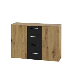 კომოდი-2D4S typ 26 VERA (მუხის არტიზანი/შავი)