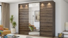 მოცურების კარადები CENTURY 3-კარიანი სარკეებით (Monastic Oak) 24ZBJT59