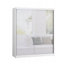 Шкаф-купе LONDON LUX 2-дверный с зеркалами (Белый/Зеркала) 2497KE56