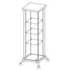 Витрина квадратная As64.01(h=1247)-01 Lux  Эмаль глянцевая