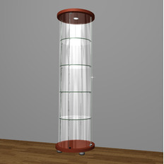 მრგვალი ვიტრინა As 64.02-02 შპონირებული