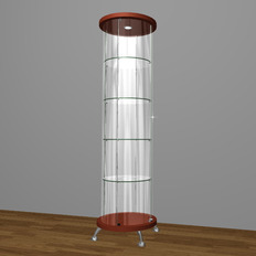 მრგვალი ვიტრინა As 64.02-01 შპონირებული