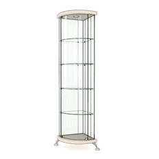 კუთხის ვიტრინა მოხრილი კარით As64.07-01 მქრქალი მინანქრი