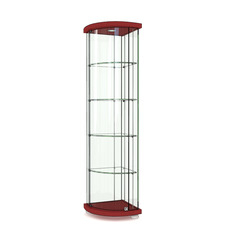 კუთხის ვიტრინა მოხრილი კარით As64.07-02 მქრქალი მინანქრი