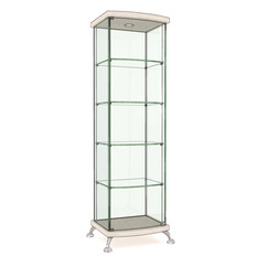 Витрина квадратная с гнутым фасадом As64.03-01 Эмаль глянец