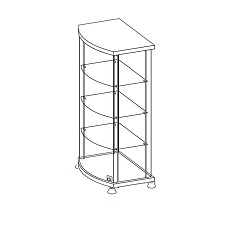 Витрина квадратная с гнутым фасадом As64.03(h=1247)-02 Lux Эмаль глянец