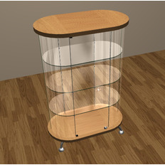 ოვალური ვიტრინა As64.10(h=1247)-01 Lux პრიალა მინანქარი