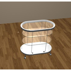 ოვალური ვიტრინა მინის ჩანართით ზედა სამუშაო მაგიდაზე As64.102-01 პრიალა მინანქარი