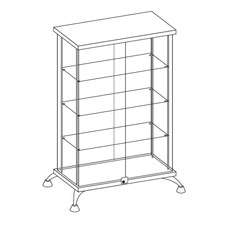 Витрина прямоугольная As64.08(h=1247)-01 Эмаль матовый