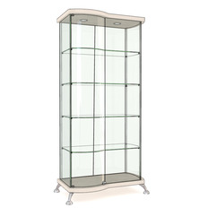 Витрина прямоугольная с гнутой дверью и боковиной As64.09-01 Эмаль глянец