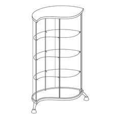 ვიტრინა Drop As64.05(h=1247)-01 LUX მქრქალი მინანქრი