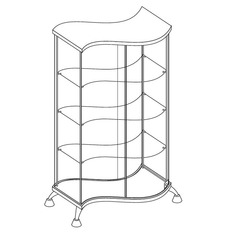 Витрина Волна As64.04(h=1247)-01 Шпон