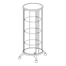 მრგვალი ვიტრინა As64.02(h=1247)-01 Lux მქრქალი მინანქარი