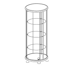მრგვალი ვიტრინა As64.02(h=1247)-02 Lux მქრქალი მინანქარი
