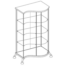 Витрина Полуволна As64.11(h=1247)-01 Lux Ламинат