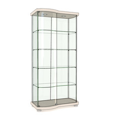 მართკუთხა ვიტრინა მოხრილი კარით და გვერდითი პანელით As64.09-02 ლამინატი