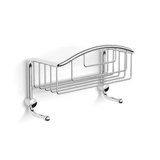 სწორი ქრომირებული თარო კედელთან, 1 სართულიანი 2 კაუჭით 10860M Langberger