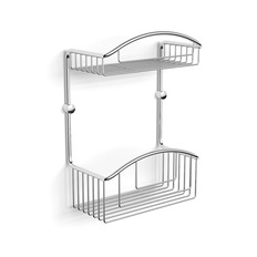 სწორი ქრომირებული თარო კედელთან, 2 დონის 10860H Langberger