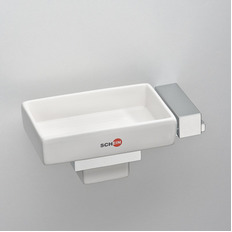 კვადრატული კერამიკული კედელზე დასამაგრებელი საპნის ჭურჭელი REMBRANDT 062CS-L chrome Schein