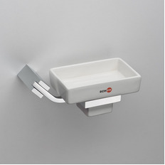 Мыльница керамика к стене квадратная WATTEAU 122CS-R хром Schein