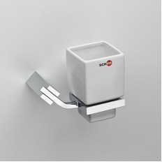 Стакан керамика к стене квадратный WATTEAU 123CS-R хром Schein