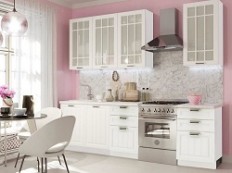 სამზარეულო PRAGA (თეთრი ხე) (ფასადი 3 ფერი) სურსკის ავეჯი