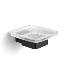 საპნის ჭურჭლის შუშა კედელზე კვადრატული VICO Black Edition 11315A-BP Langberger