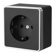 ზედაპირზე დამონტაჟებული სოკეტები და გადამრთველები Werkel სერიის GALLANT ფერის შავი