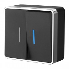 ორმხრივი გადამრთველი Werkel Gallant (შავი/ქრომი) W5020135 4690389164224