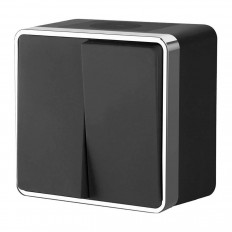 Werkel Gallant ორი ბანდა წყალგაუმტარი გადამრთველი შავი/ქრომის W5020235 4690389164286