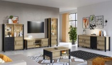 მისაღები ოთახი OLIN (Grand Oak Natural/Black Matt) 24NWJC41