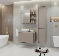 Irvine აბაზანის ავეჯის ნაკრები (კონგო/შავი) ჰელვეტია