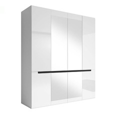 გარდერობი 4 -კარიანი ორი სარკე HEKTOR (თეთრი) 2498AJ20