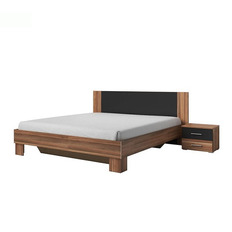 საწოლი 1800 + 2 საწოლის მაგიდა VERA (კაკლის წითელი/შავი) 229SDH52