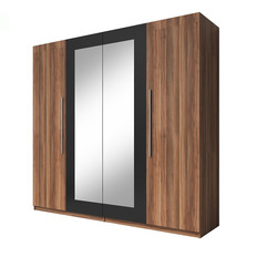 გარდერობი 4-კარიანი VERA (კაკლის წითელი/შავი) 229SDH20