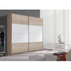 მოცურების კარადა BETA 2-კარიანი სარკეების გარეშე (მუხის Sonoma მსუბუქი/თეთრი) 22FA1618