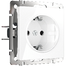 W1171101 Werkel სოკეტი დამიწით და საკეტებით (თეთრი)