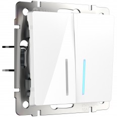 W1122101 Werkel ორმხრივი გადამრთველი უკანა განათებით (თეთრი)