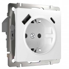 სოკეტი სწრაფი დატენვით USB Type A+C თეთრი W1171701 4690389176418