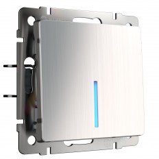 W1110102 Werkel განათებული ცალმხრივი გადამრთველი (დავარცხნილი ნიკელი)