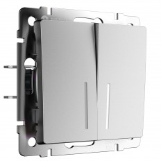 ორი კლავიური წრიული ამომრთველი უკანა შუქით (ვერცხლის მქრქალი) W1120165