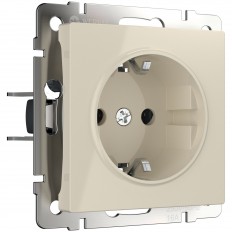 W1171103 Werkel სოკეტი მიწით და ჟალუზებით (სპილოს ძვლისფერი)