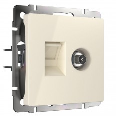 სოკეტი Werkel TV/RJ-45 6 კატა სპილოს ძვლისფერი W1181303 4690389174476