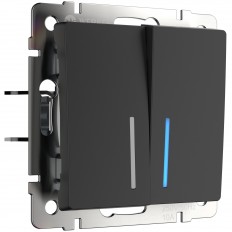 W1122108 Werkel ორმხრივი გადამრთველი უკანა განათებით (მქრქალი შავი)