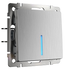 W1110109 Werkel განათებული ცალმხრივი გადამრთველი (ვერცხლის დახრილი)