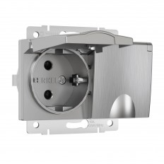 ორმაგი ტენიანობის როზეტი. მიწით. თავდაცვით. სახურავები და ფარდები (ვერცხლის გოფრირებული) W1172209